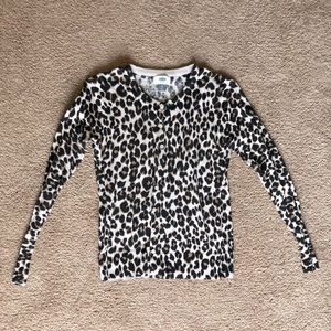 Leopard Print Button Front Sweater